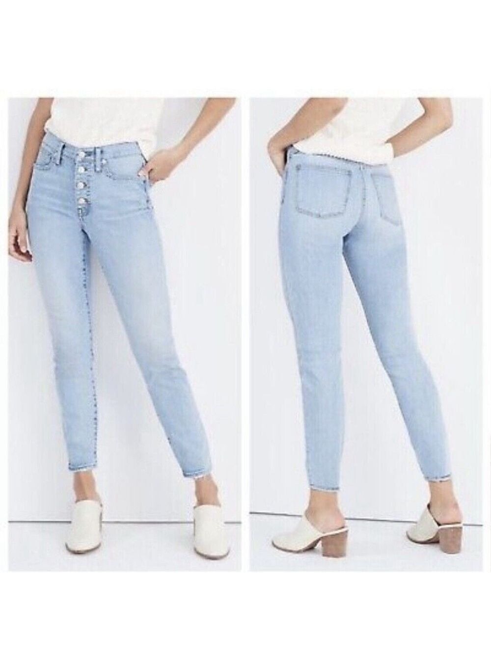 NWOT Madewell 10” High Rise Skinny Jeans Button Fly NEW Size 25 M5327